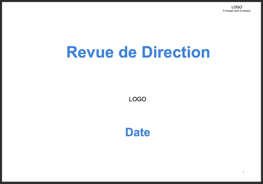 introduction de la revue de direction rd